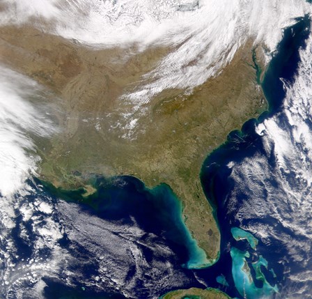 Satellite view of the Southeastern United States by Stocktrek Images art print