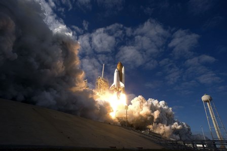 Space Shuttle Atlantis Lifts off from the Launch pad at Kennedy Space Center, Florida by Stocktrek Images art print