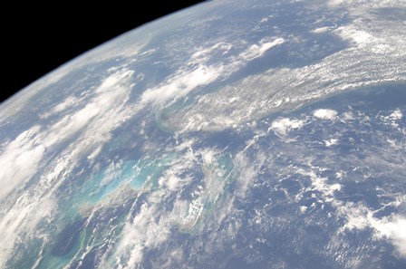 High Oblique Earth view of the Florida Peninsula and its Neighboring Geographic Features by Stocktrek Images art print