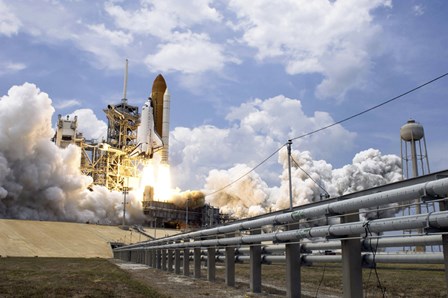 Space Shuttle Atlantis Lifts off from its Launch Pad by Stocktrek Images art print