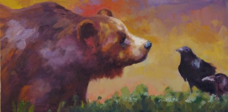 Bear and Birds by Sarah Webber art print