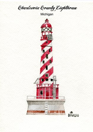 Charlevoix County Lighthouse, MI by David Di Tullio art print