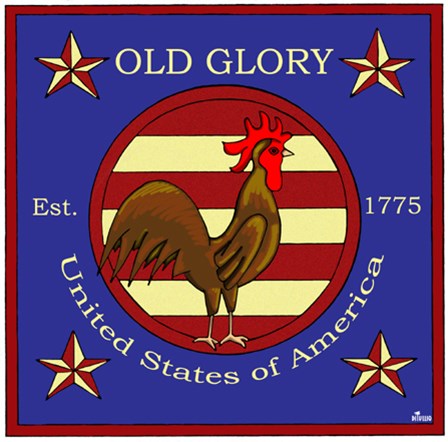 Rooster Old Glory by David Di Tullio art print