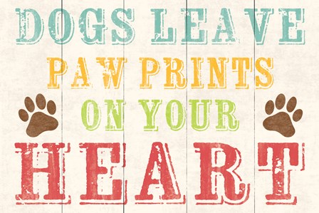 Dogs Leave Paw Prints 1 by Louise Carey art print