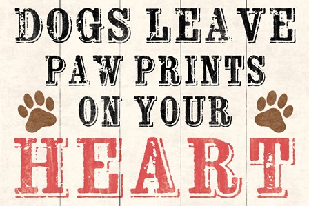Dogs Leave Paw Prints 2 by Louise Carey art print