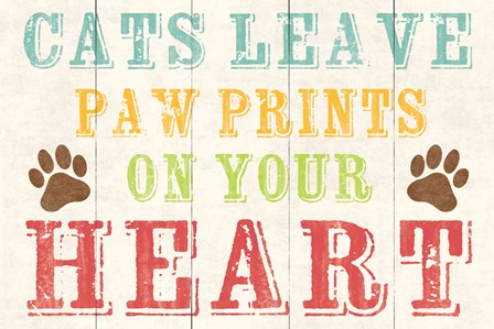 Cats Leave Paw Prints 1 by Louise Carey art print