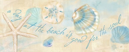 Watercolor Shell Sentiment Panel II by Cynthia Coulter art print