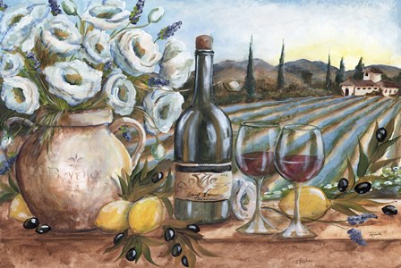 Provence Wine Landscape by Tre Sorelle Studios art print