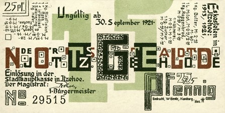 25 PF Notgeld, Itzehoe, Back by Print Collection art print