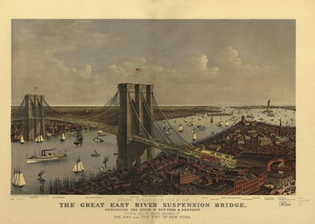 Brooklyn Bridge by Vintage Apple Collection art print