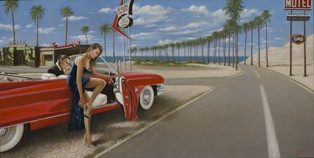 Red Convertible by John Silver art print