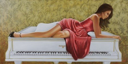 On the Piano by John Silver art print