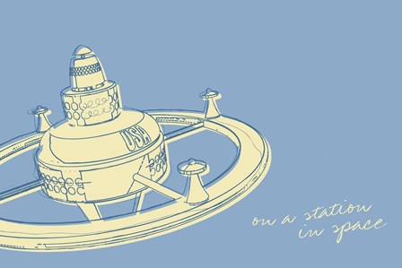 Lunastrella Space Station by John W. Golden art print