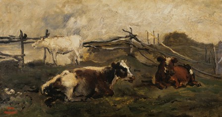 Landscape With Cows by Charles Francois Daubigny art print
