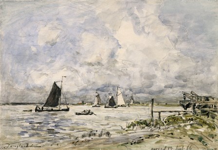 A Pier On The Scheldt, 1866 by Johan Barthold Jongkind art print