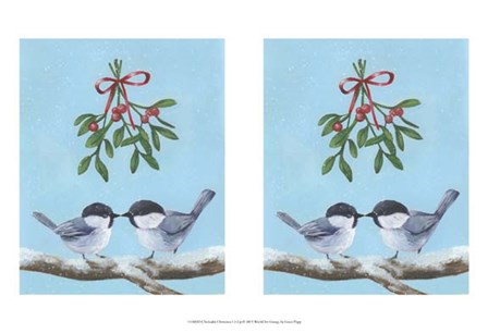 Chickadee Christmas I 2-Up by Grace Popp art print