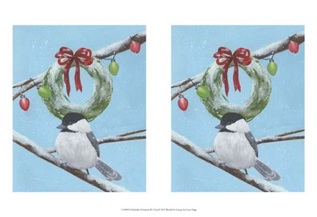 Chickadee Christmas III 2-Up by Grace Popp art print