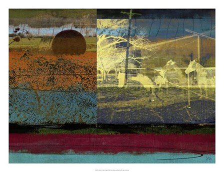 Horse &amp; Hay Collage by Sisa Jasper art print