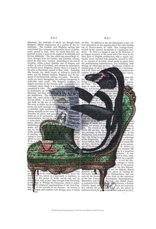 Penguin Reading Newspaper by Fab Funky art print