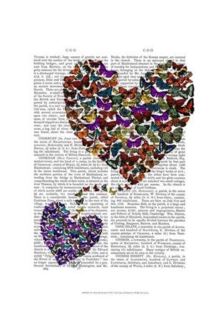 Two Butterfly Hearts by Fab Funky art print