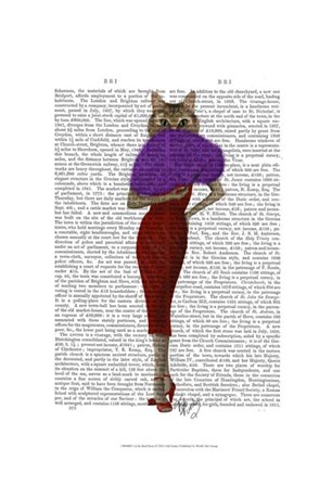 Cat In Red Dress by Fab Funky art print