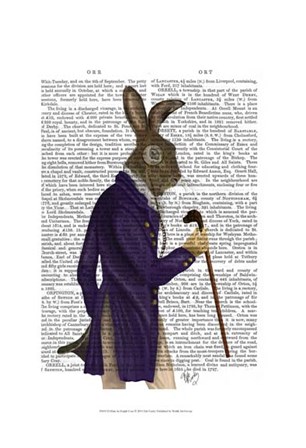 Hare In Purple Coat by Fab Funky art print