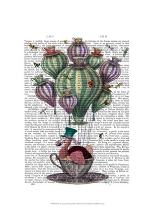 Dodo in Teacup with Dragonflies by Fab Funky art print