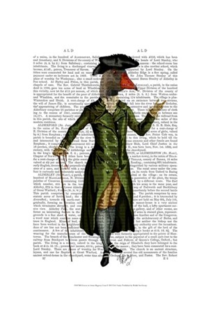 Goose in Green Regency Coat by Fab Funky art print