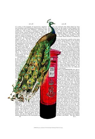 Peacock on Postbox by Fab Funky art print