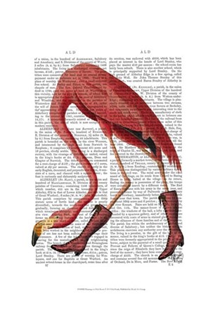Flamingo in Pink Boots by Fab Funky art print