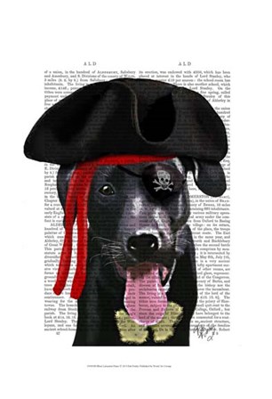Black Labrador Pirate by Fab Funky art print