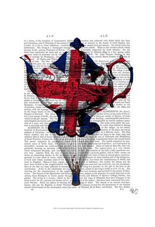 Union Jack Flying Teapot by Fab Funky art print