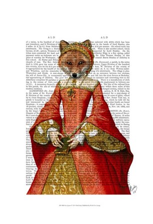 Fox Queen by Fab Funky art print