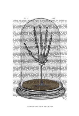 Skeleton Hand In Bell Jar by Fab Funky art print