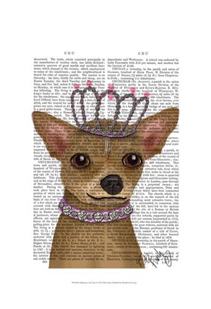 Chihuahua And Tiara by Fab Funky art print