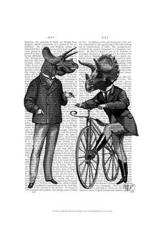 Triceratops Men What Kind of Mileage by Fab Funky art print