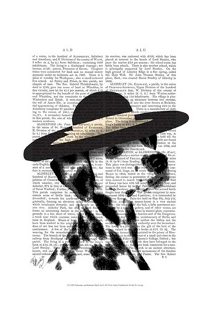 Dalmatian and Brimmed Black Hat by Fab Funky art print