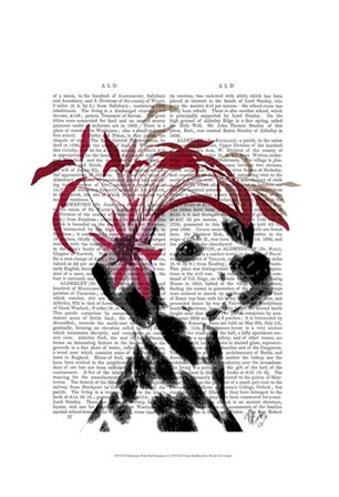 Dalmatian With Red Fascinator by Fab Funky art print