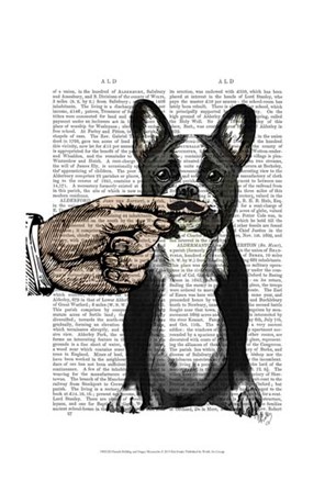 French Bulldog and Finger Moustache by Fab Funky art print