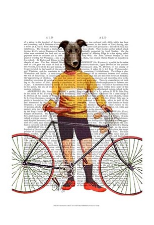 Greyhound Cyclist by Fab Funky art print