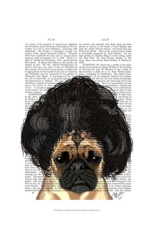 Pug In A Bad Wig by Fab Funky art print