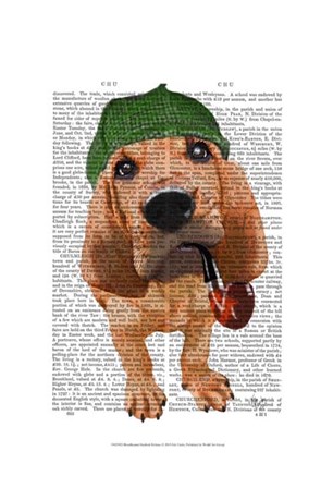 Bloodhound Sherlock Holmes by Fab Funky art print