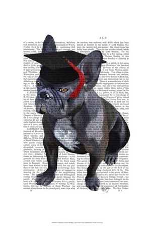 Graduation French Bulldog by Fab Funky art print