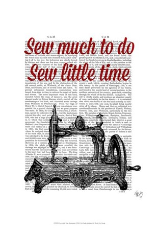 Sew Little Time Illustration by Fab Funky art print