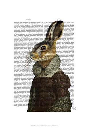 Madam Hare Portrait by Fab Funky art print