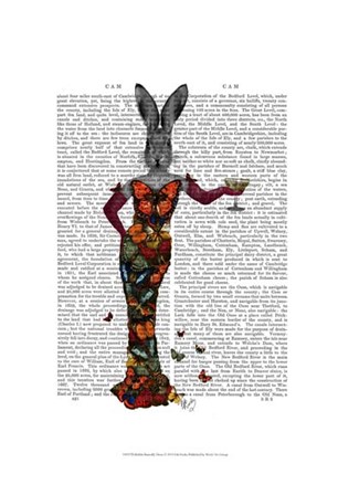 Rabbit Butterfly Dress by Fab Funky art print