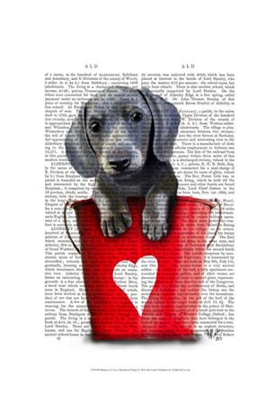 Buckets of Love Dachshund Puppy by Fab Funky art print