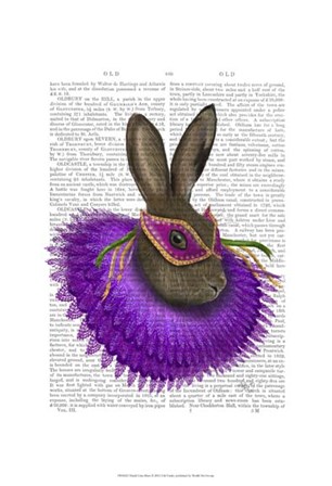 Mardi Gras Hare by Fab Funky art print