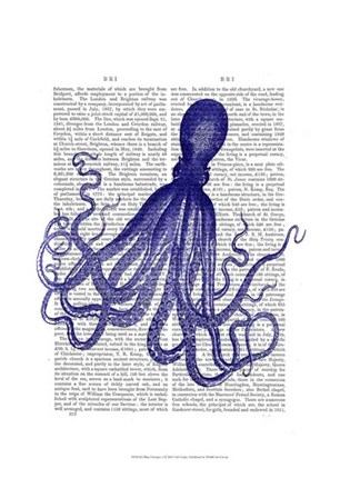 Blue Octopus 4 by Fab Funky art print