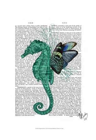 Winged Seahorse by Fab Funky art print